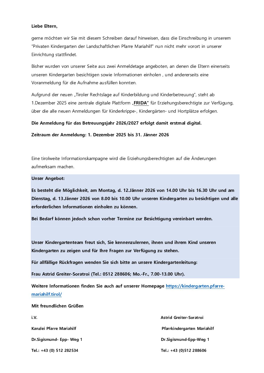 Pfarre Mariahilf kinder