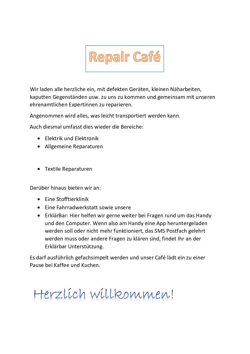 Pfarre Mariahilf repair cafe
