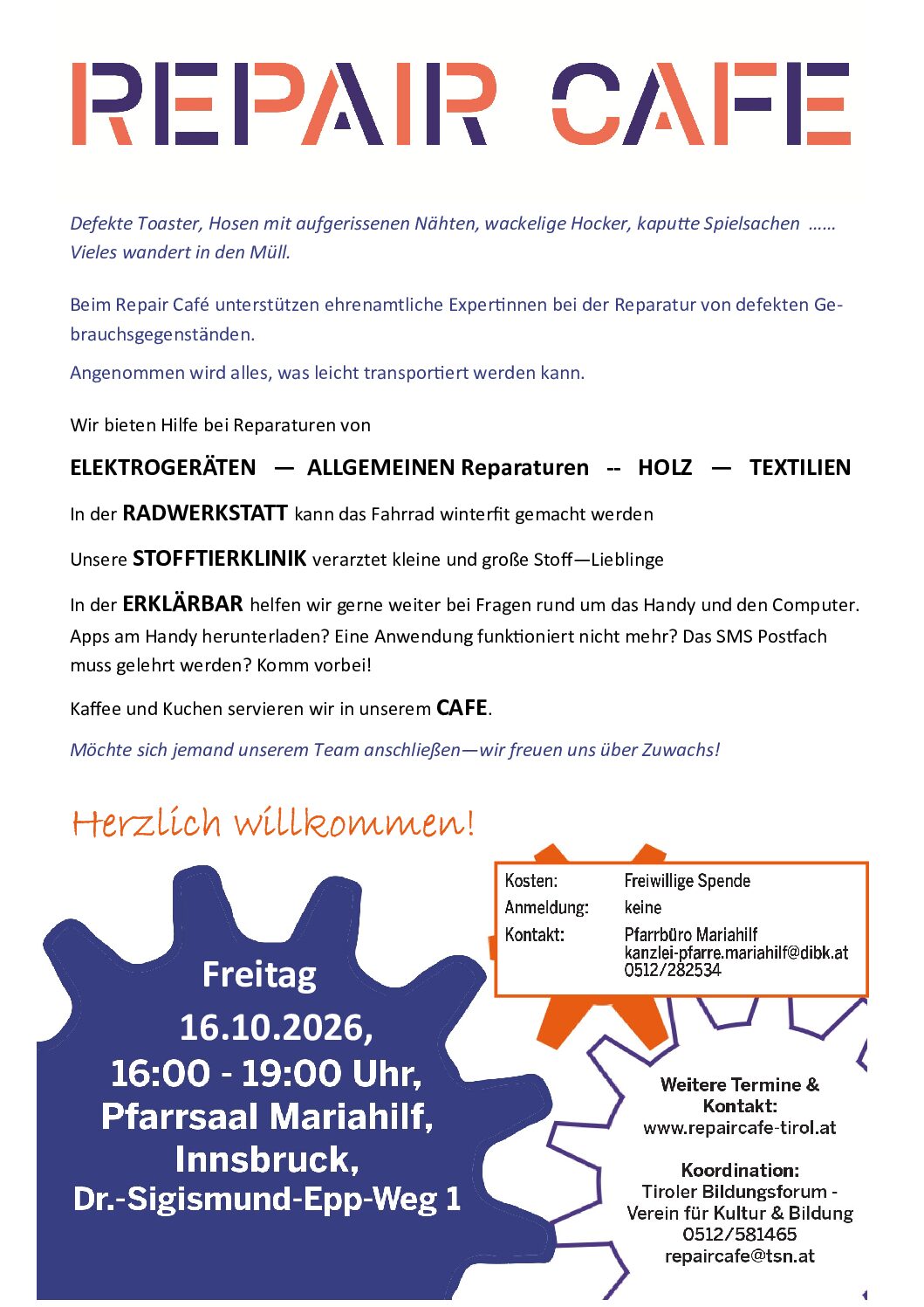 Pfarre Mariahilf repair cafe